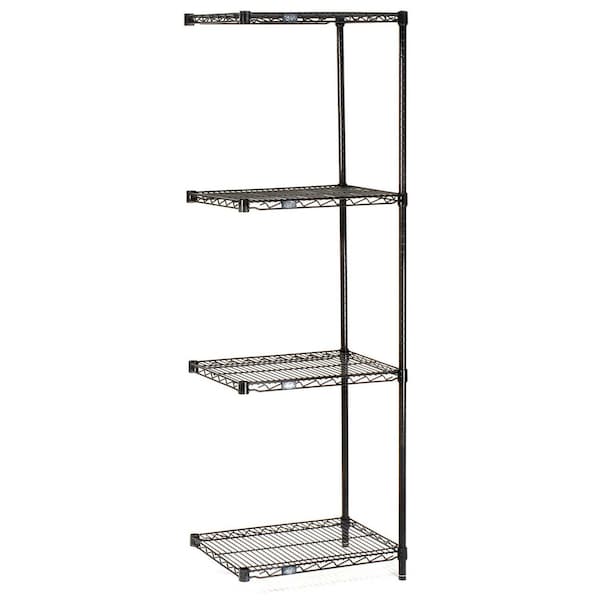 Nexel Wire Shelving Add-On, Black Epoxy, 54W X 18D X 63H A18546B - main